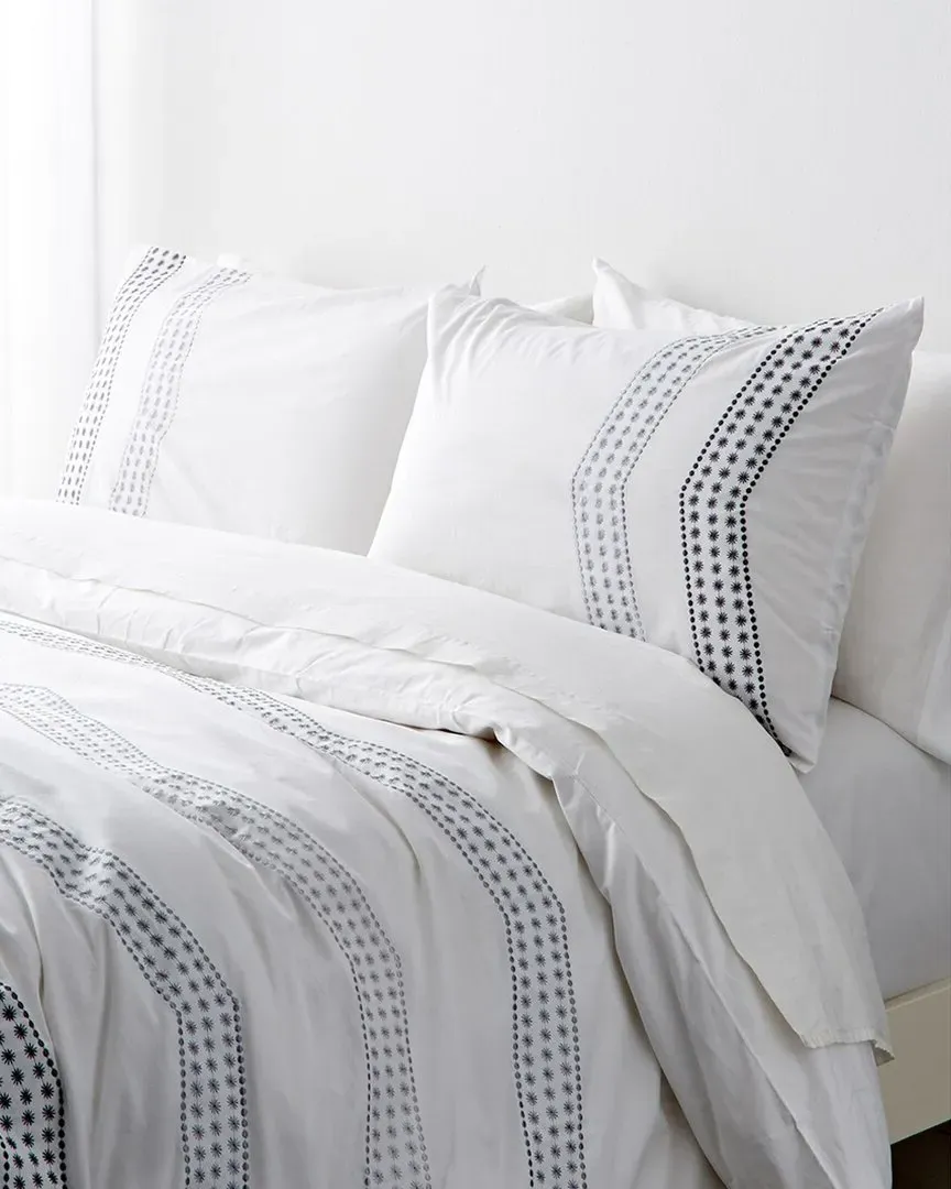 Vail King Size Duvet Set with Embroidery - White image