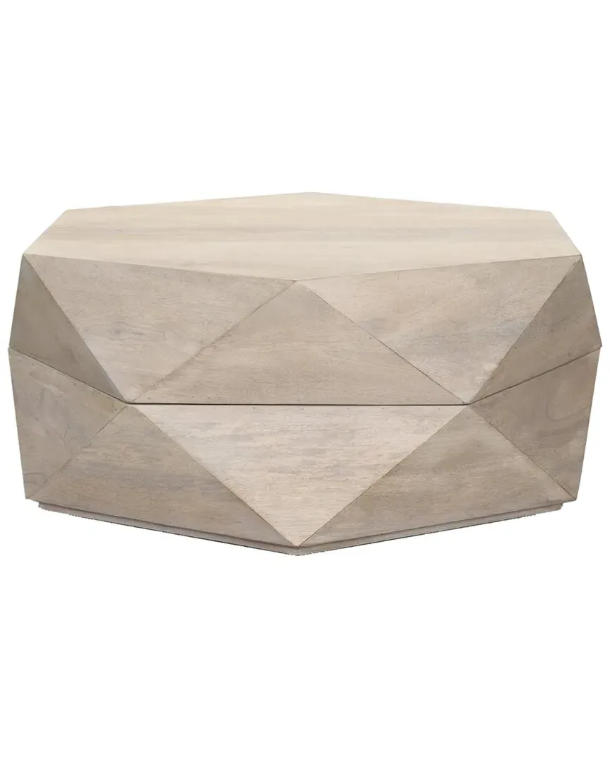 Arreto Hexagonal Coffee Table with Storage - Beige, Wood image