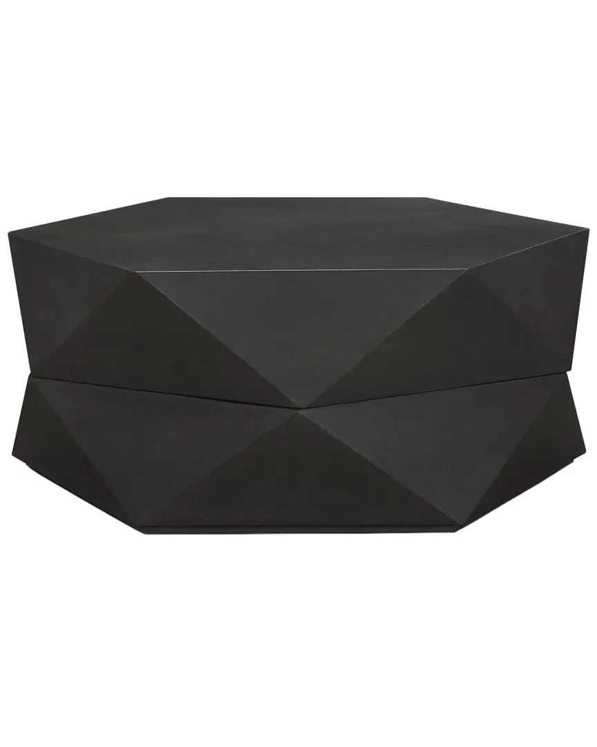 Arreto Hexagonal Coffee Table with Storage - Black, Wood