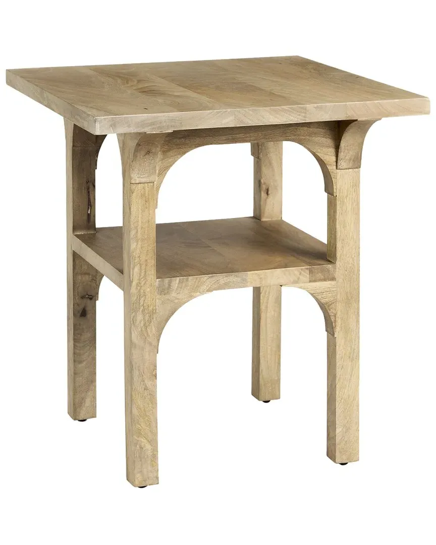 Candace Accent Table with Shelf - Tan Lacquer image