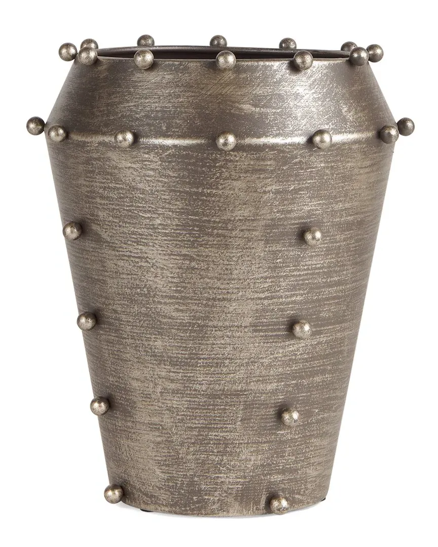 Elio Small Vase with Studs - Silver, Metal image