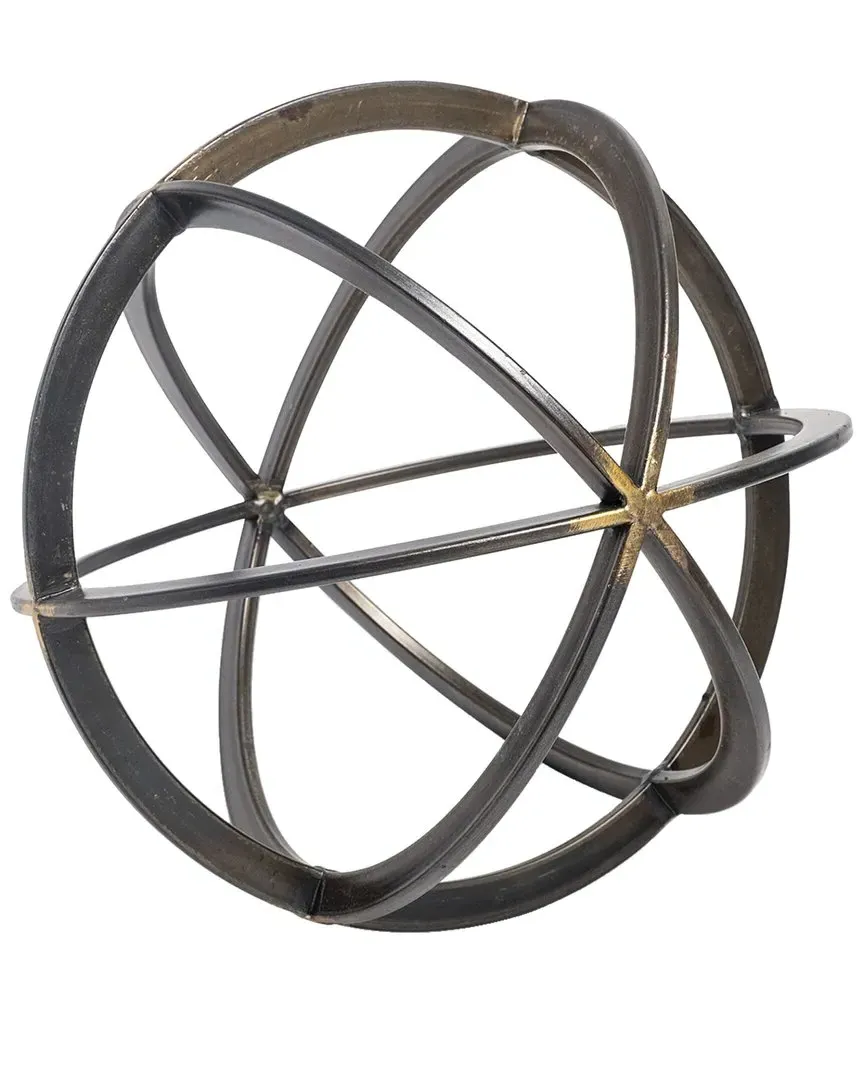 Galenna Large Circular Decorative Orb - Black, Metal