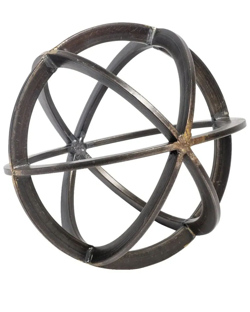 Galenna Small Circular Decorative Orb - Black, Metal image