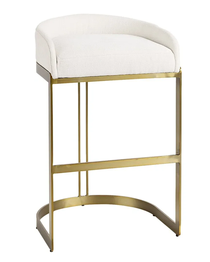Hollyfield Low-Back Bar Stool - Cream, Fabric image