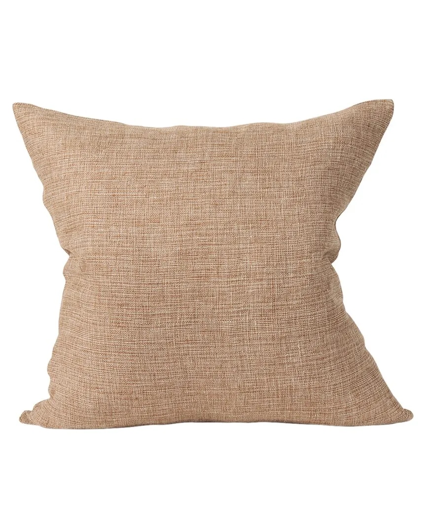 Jacklyn Square Pillow Cover - Brown, Linen image