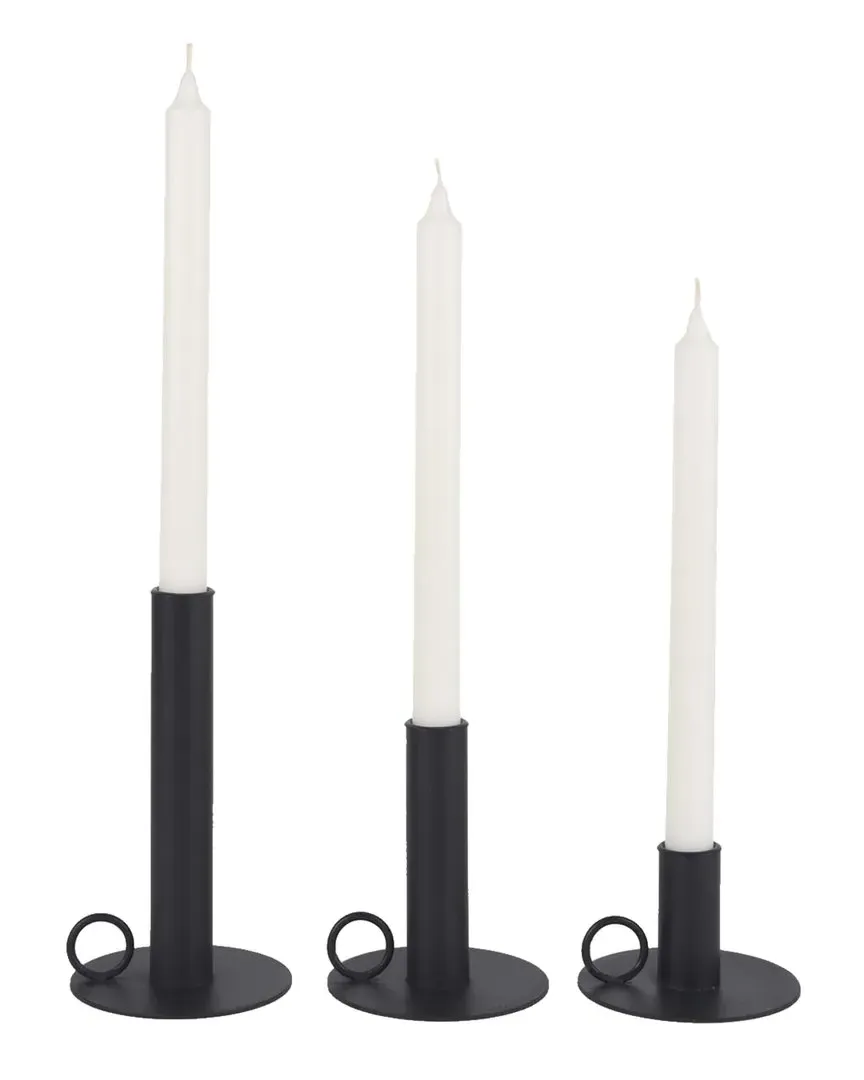 Mercana Set of 3 Candle Holders - Black, Iron image