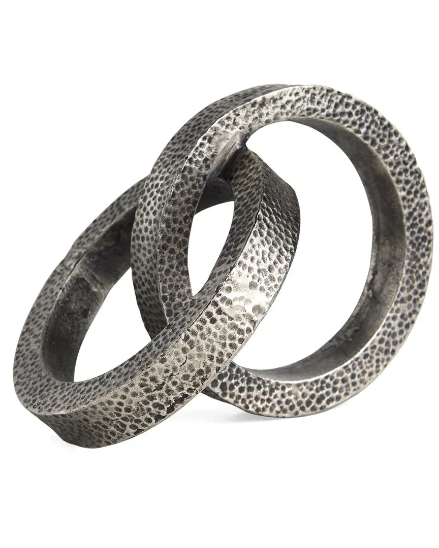 Rafiki Set of 2 Hammered Conjoined Circles - Metal image