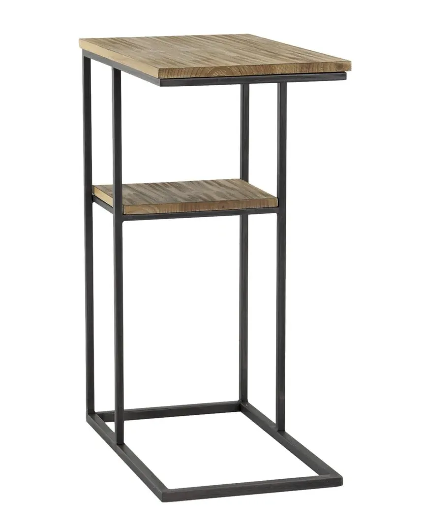 Ronin Rectangle 2-Tier Accent Table - Black, Wood image