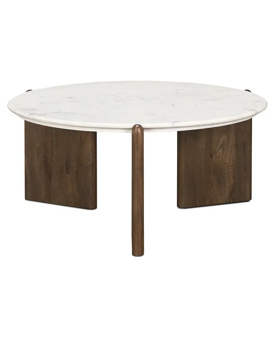 Rumer Square Coffee Table - Brown, Marble