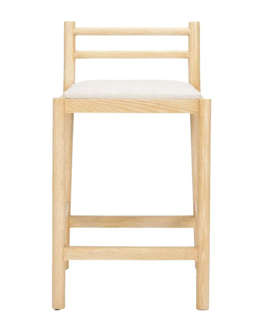 Sam Counter Stool with Upholstered Seat - Beige, Wood image