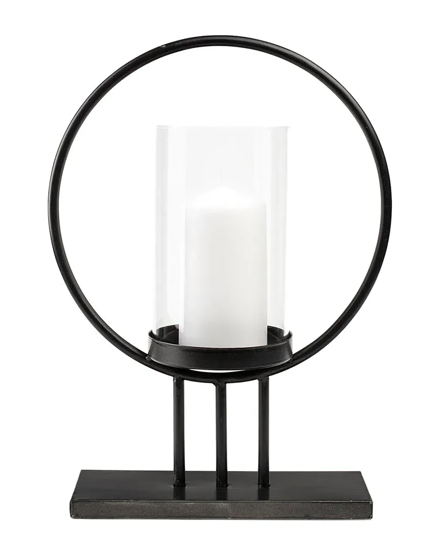 Saturn I Small Candle Holder - Black, Metal