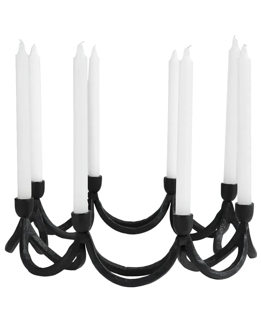 Seraph Round Candle Holder - Black, Iron image