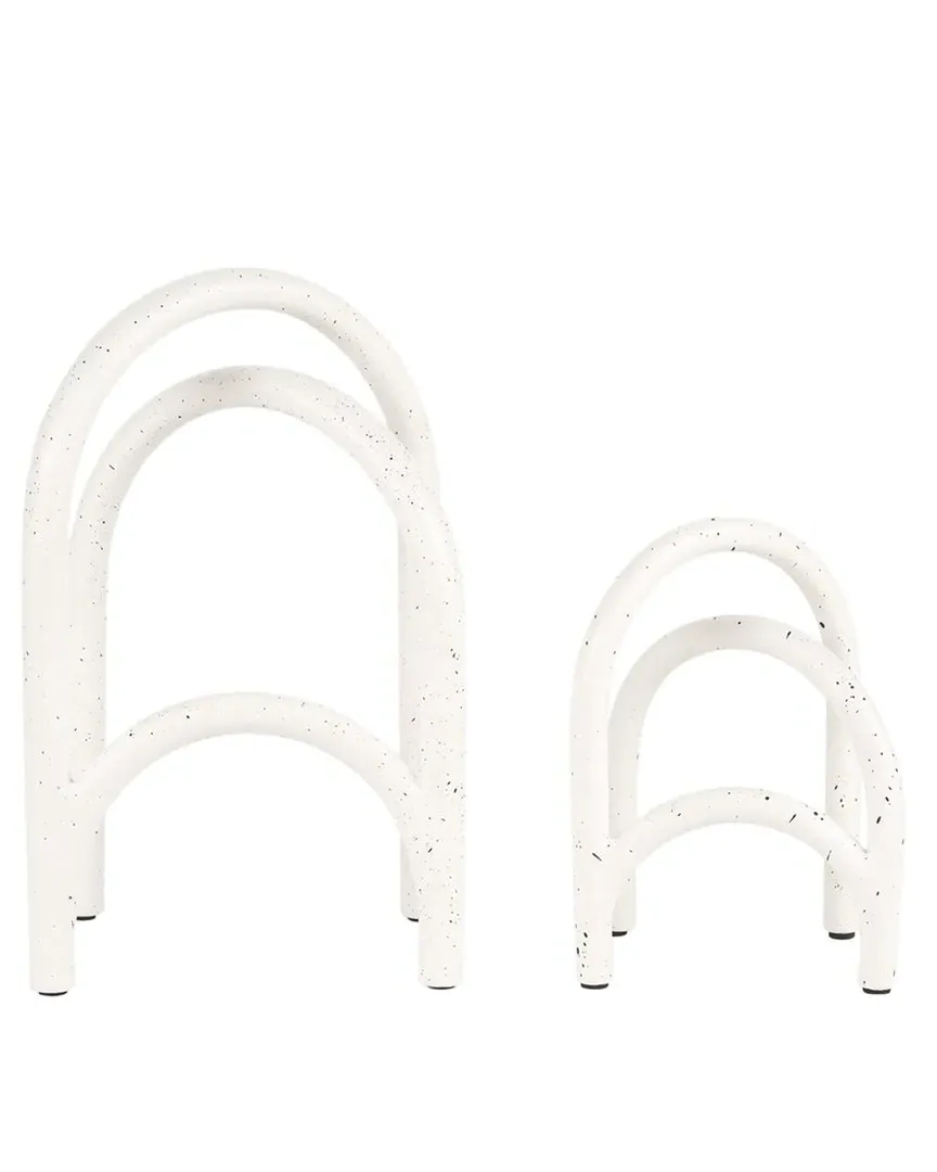 Springe Set of 2 Arch Decorative Objects - White, Iron image