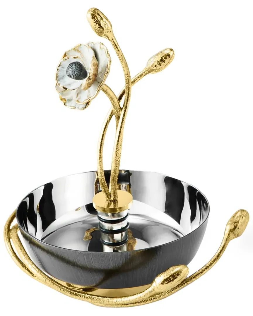 Anemone Wine Coaster & Stopper Set - Brass