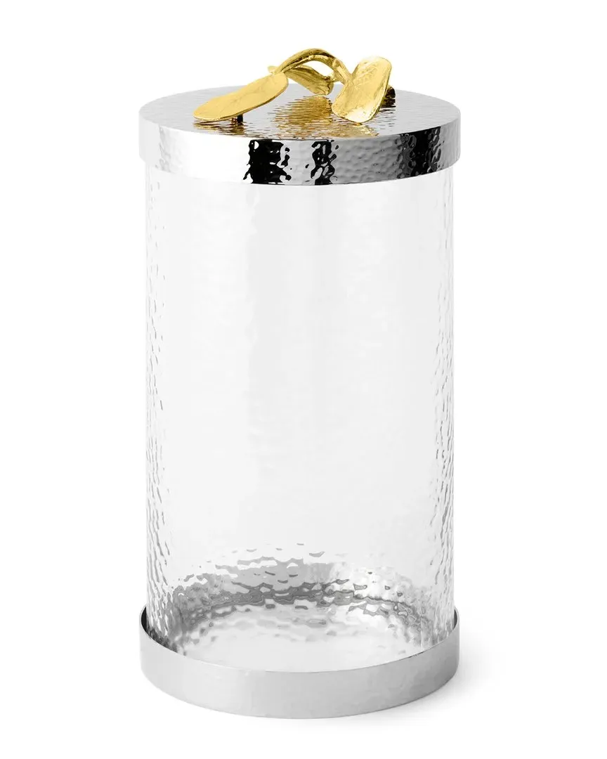 Botanical Leaf Large Canister - Gold-Tone, Metal image