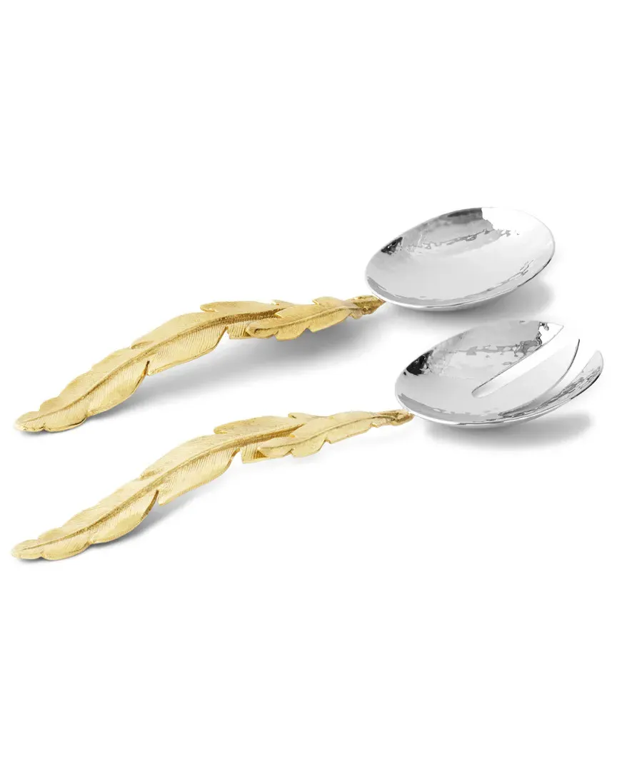 Gold Feather Serving Set - Goldtone, Stainless Steel image
