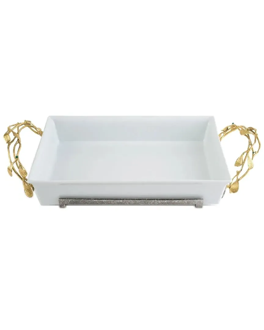 Michael Aram Mistletoe Casserole - White, Porcelain image