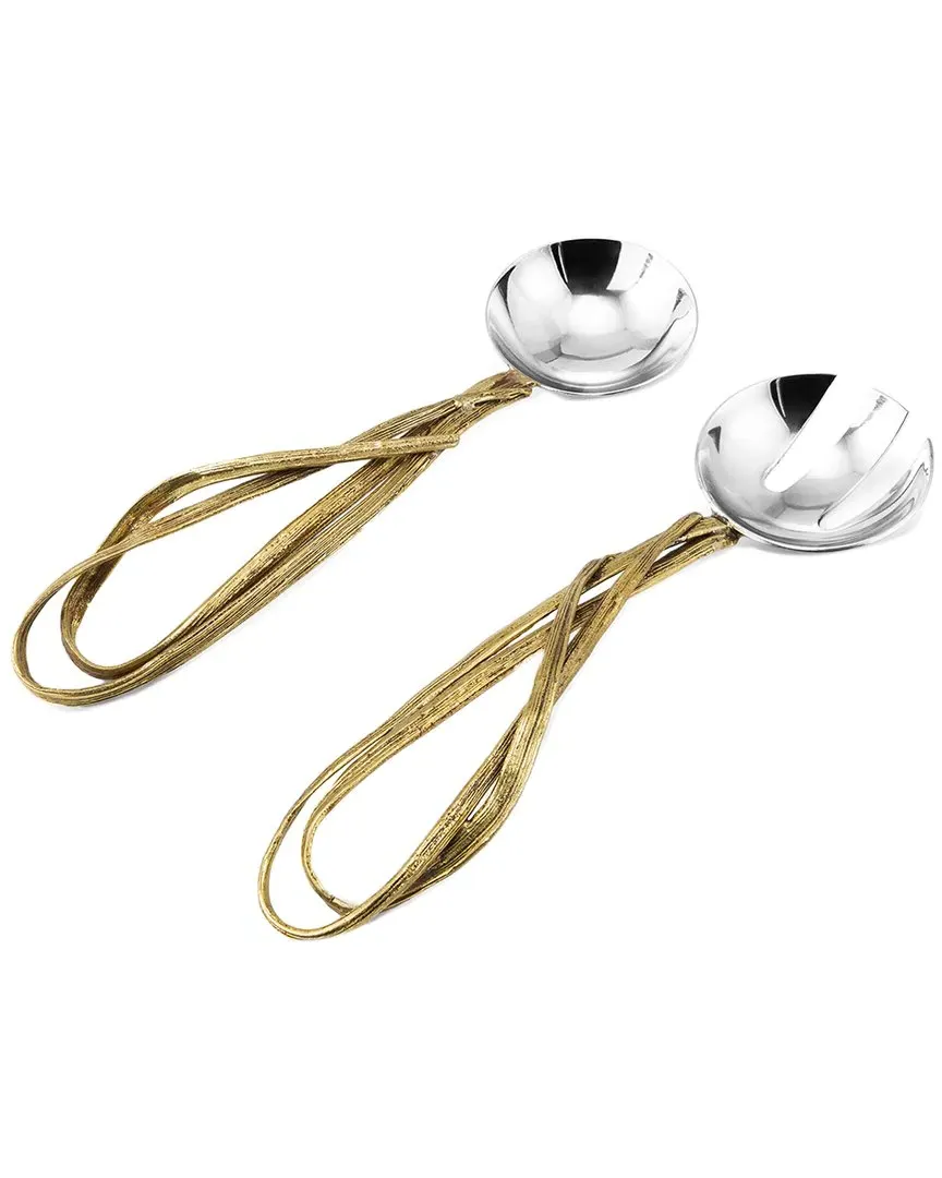 Palm Serving Set - Brass, Steel image