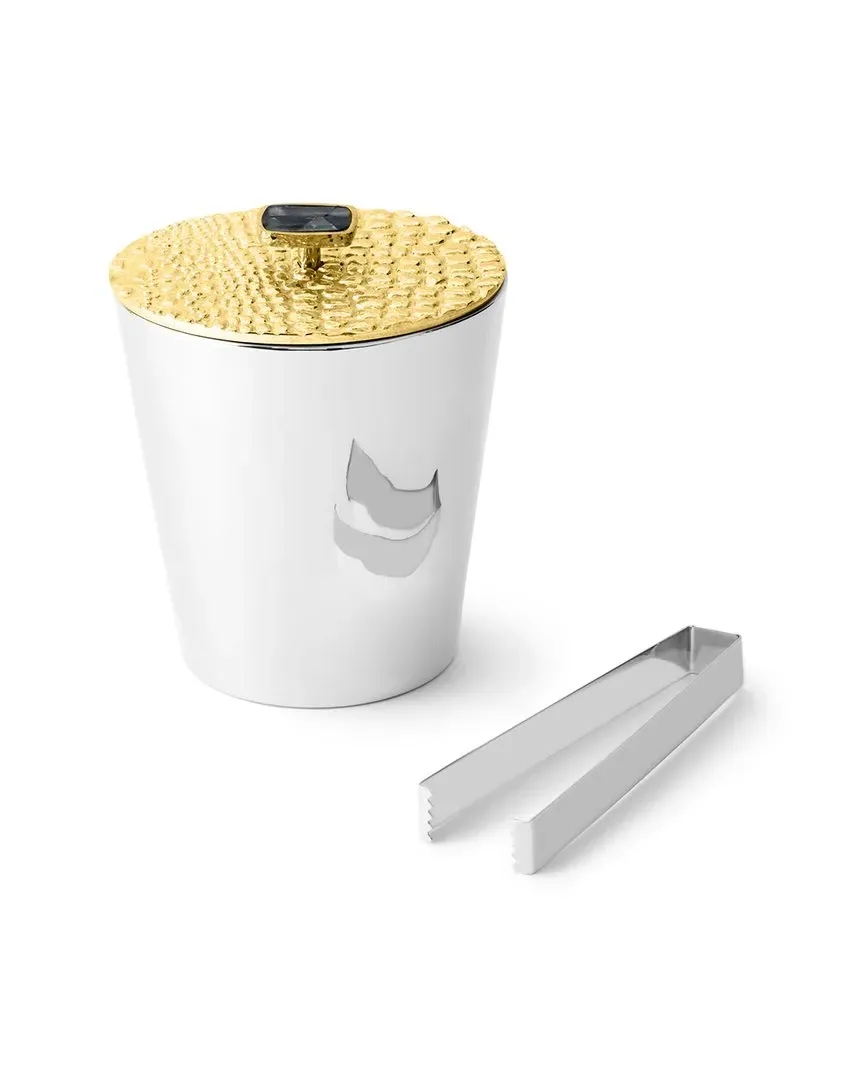 Safari Ice Bucket with Tongs - Silver image