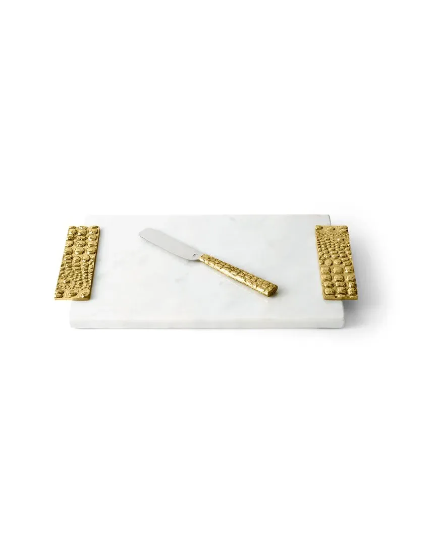Safari Small Cheeseboard & Knife - White, Marble image