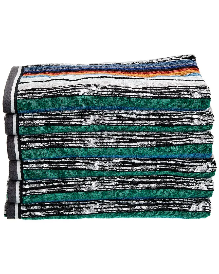 Minuetto Set of 6 Bath Towels - Multicolor, Cotton