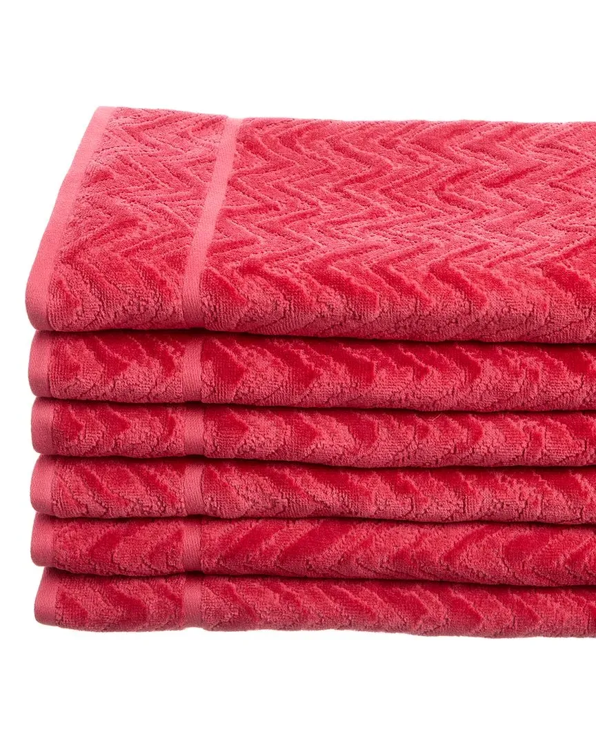 Rex Set of 6 Bath Towels - Multicolor, Cotton
