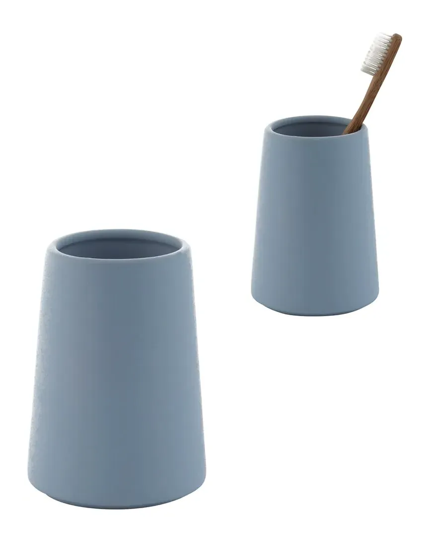 Anitra 4-Piece Bath Countertop Set - Light Blue, Ceramic