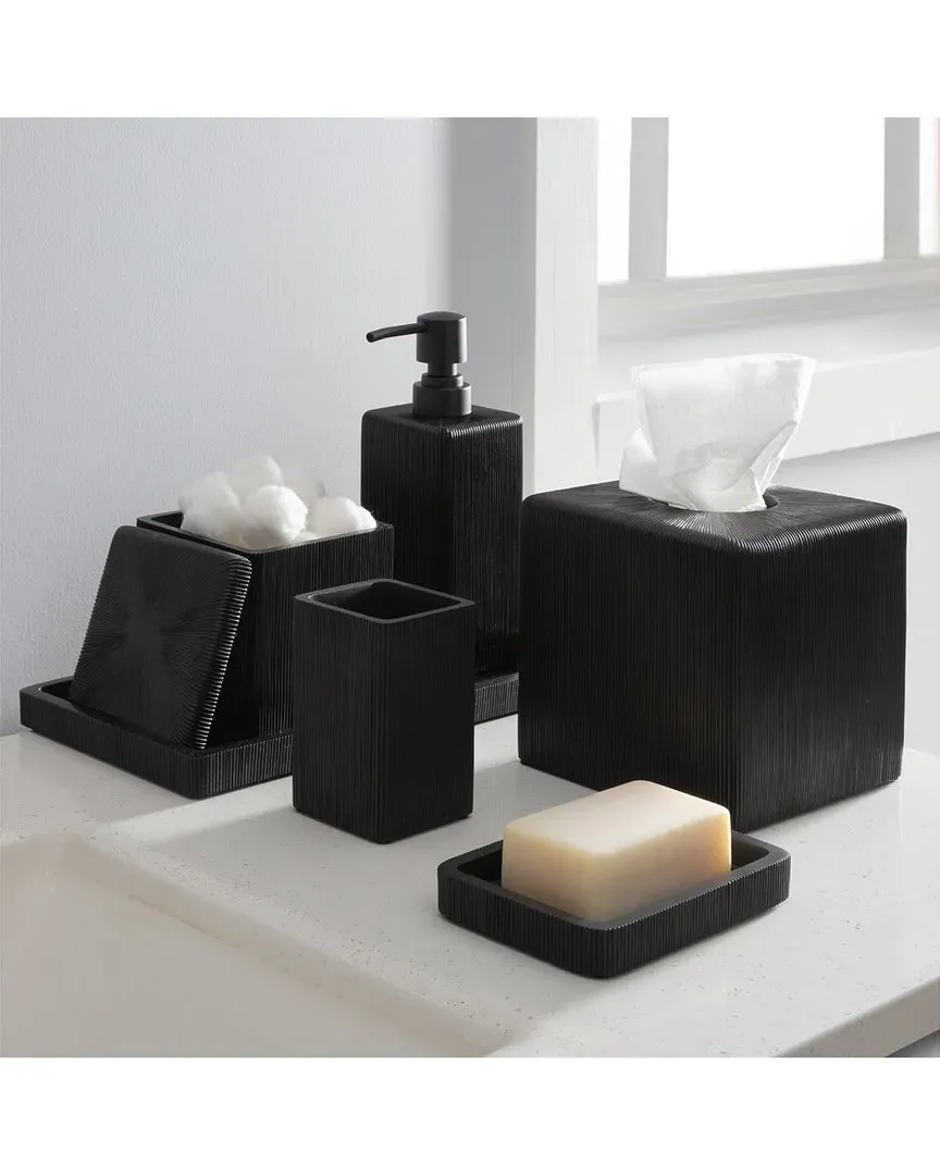 Fitzroy 7-Piece Bath Countertop Set - Black, Resin