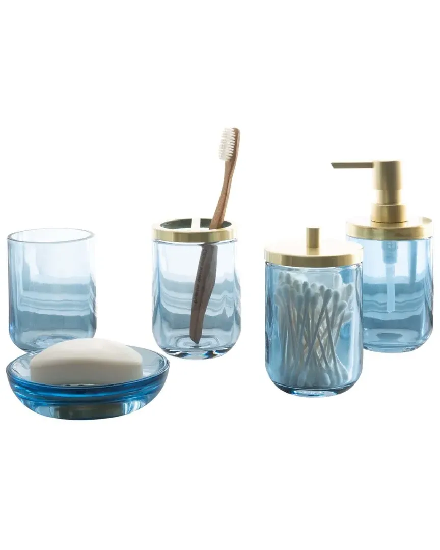 Jasper 5-Piece Bath Countertop Set - Blue, Glass image