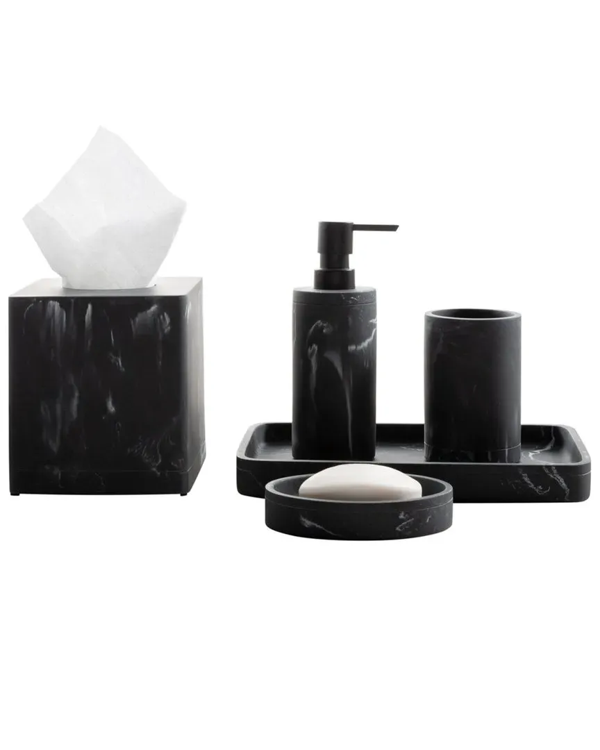 Michaelangelo 5-Piece Bath Countertop Set - Black, Resin