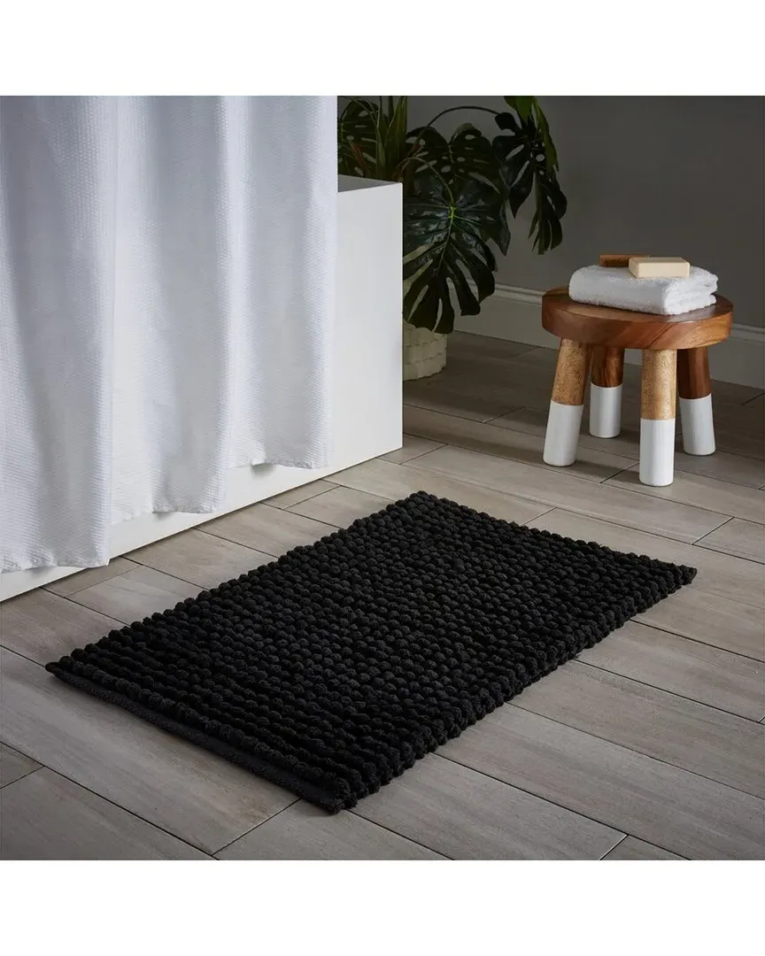 Puff Chunky Bath Mat - Black, Microfiber