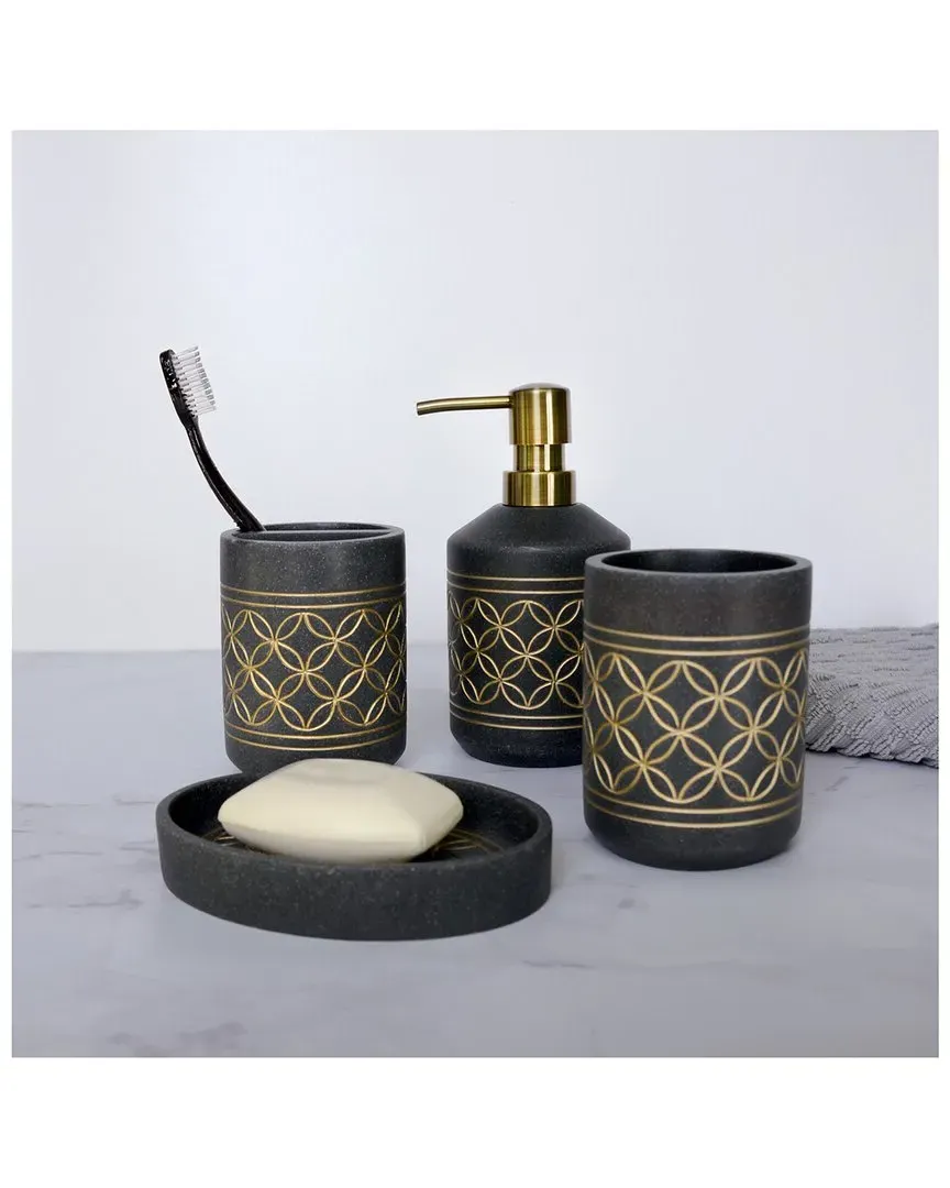 Scanda Collection Bathroom Set - Charcoal, Resin image