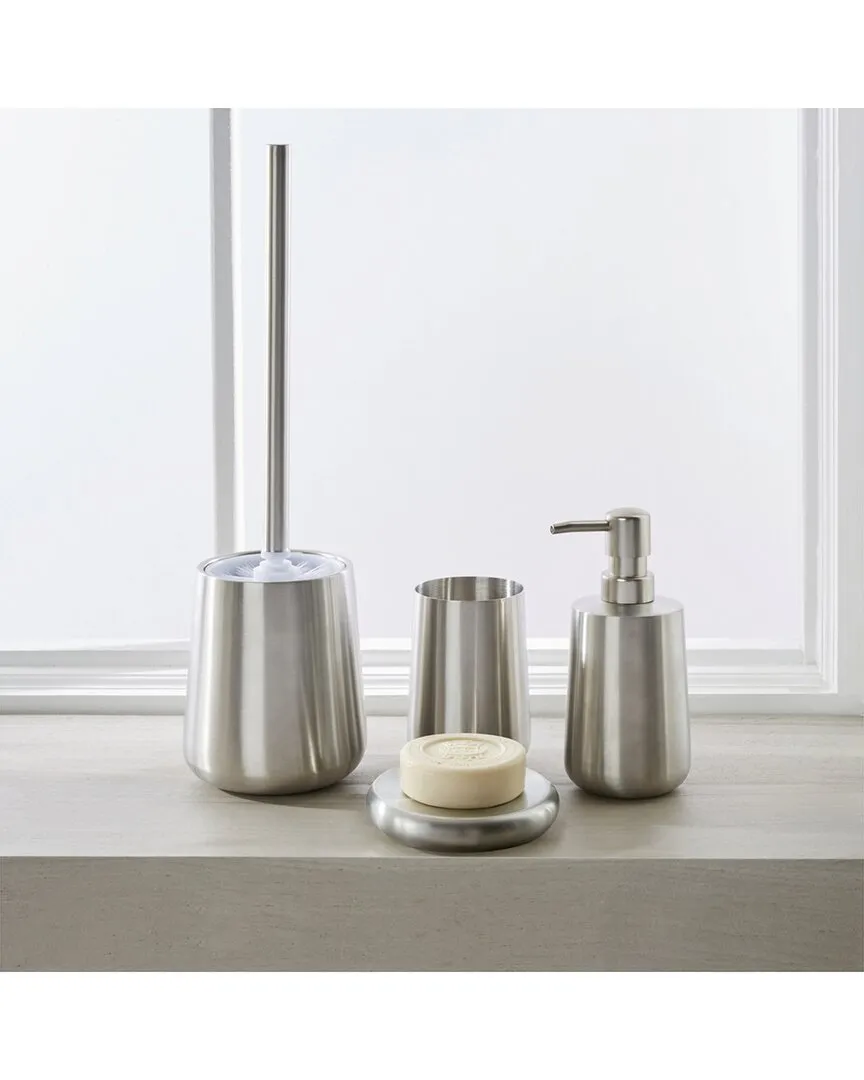 Vortex 4-Piece Bath Countertop Set - Brushed Metal