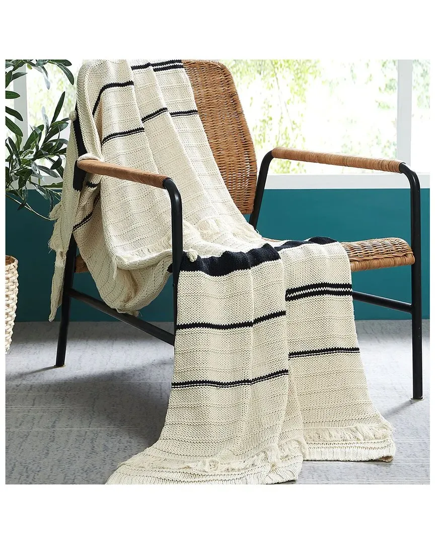 100% Cotton Knit Throw - Black image