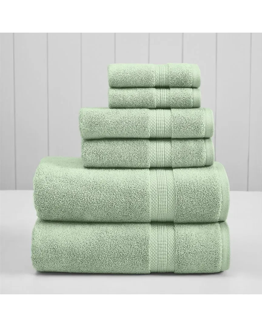 6-Piece Rayon & Cotton-Blend Towel Set - Green