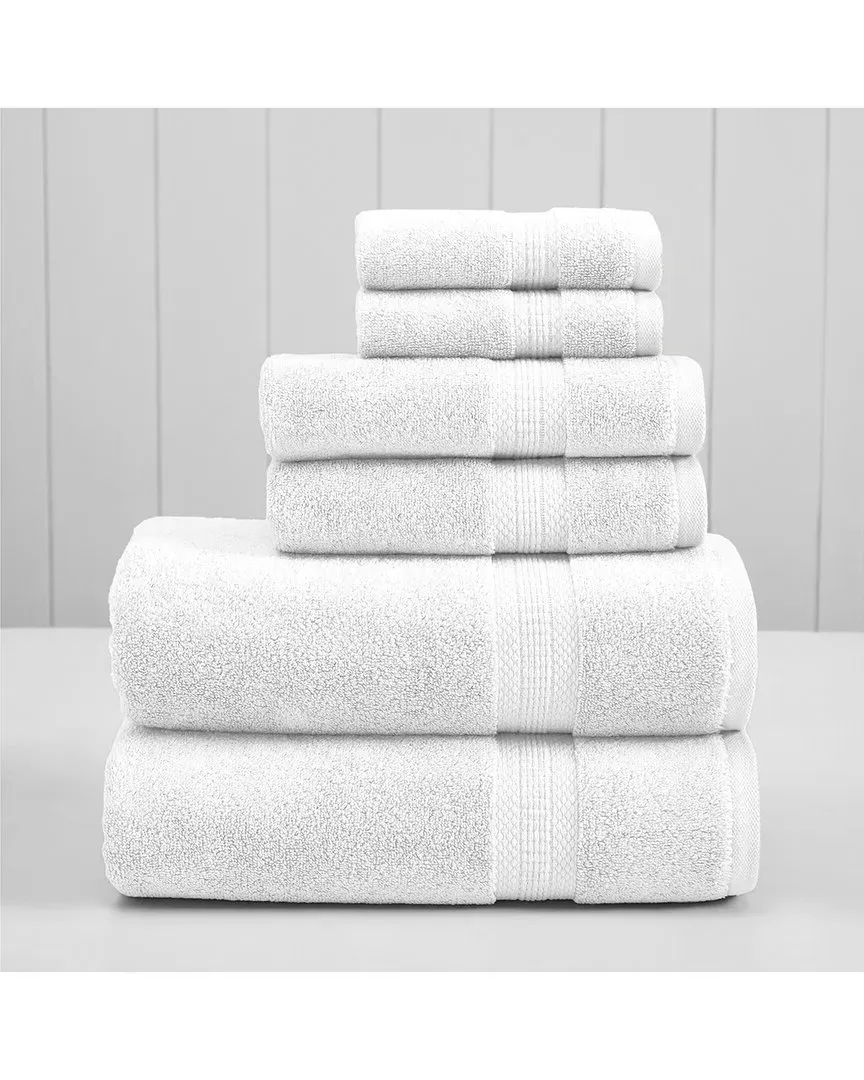 6-Piece Rayon & Cotton-Blend Towel Set - White