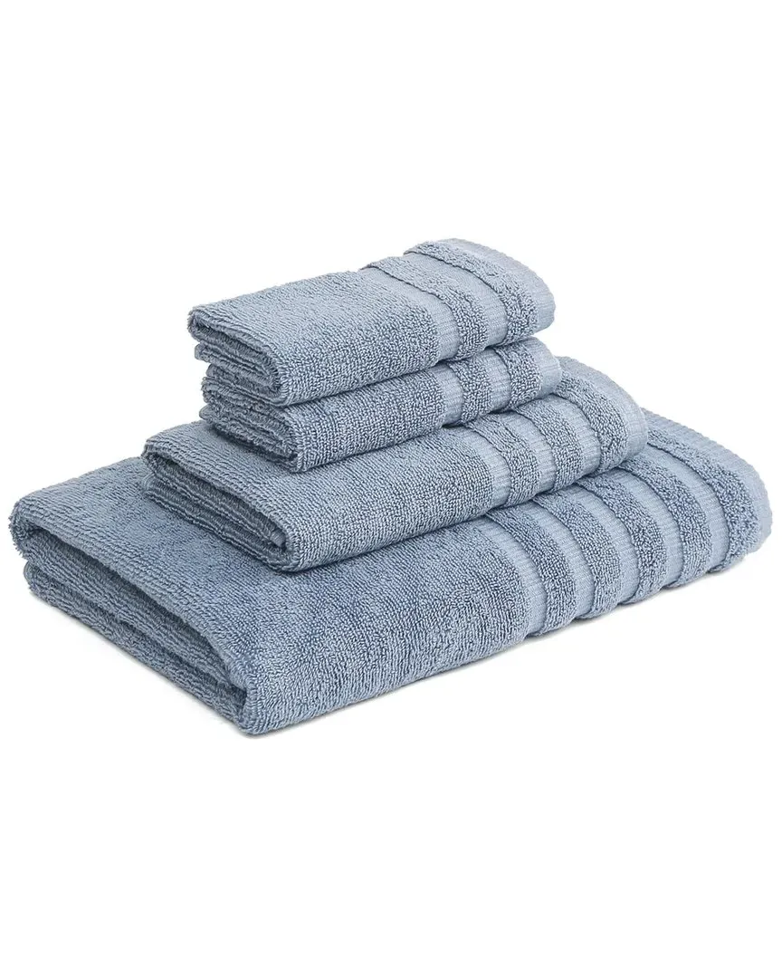 6pc Reversible Trellis Yarn Dyed Jacquard Towel Set - Blue