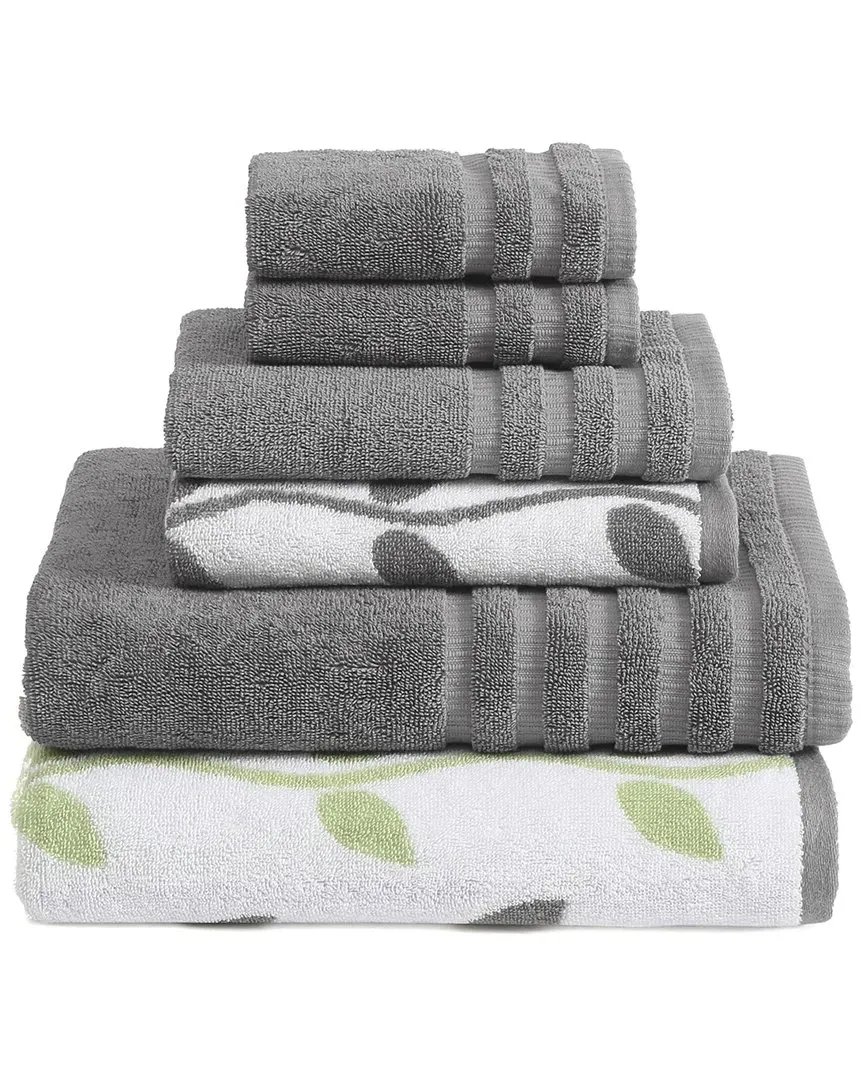 6pc Vines Yarn Dyed Towel Set - Ash Grey, Cotton