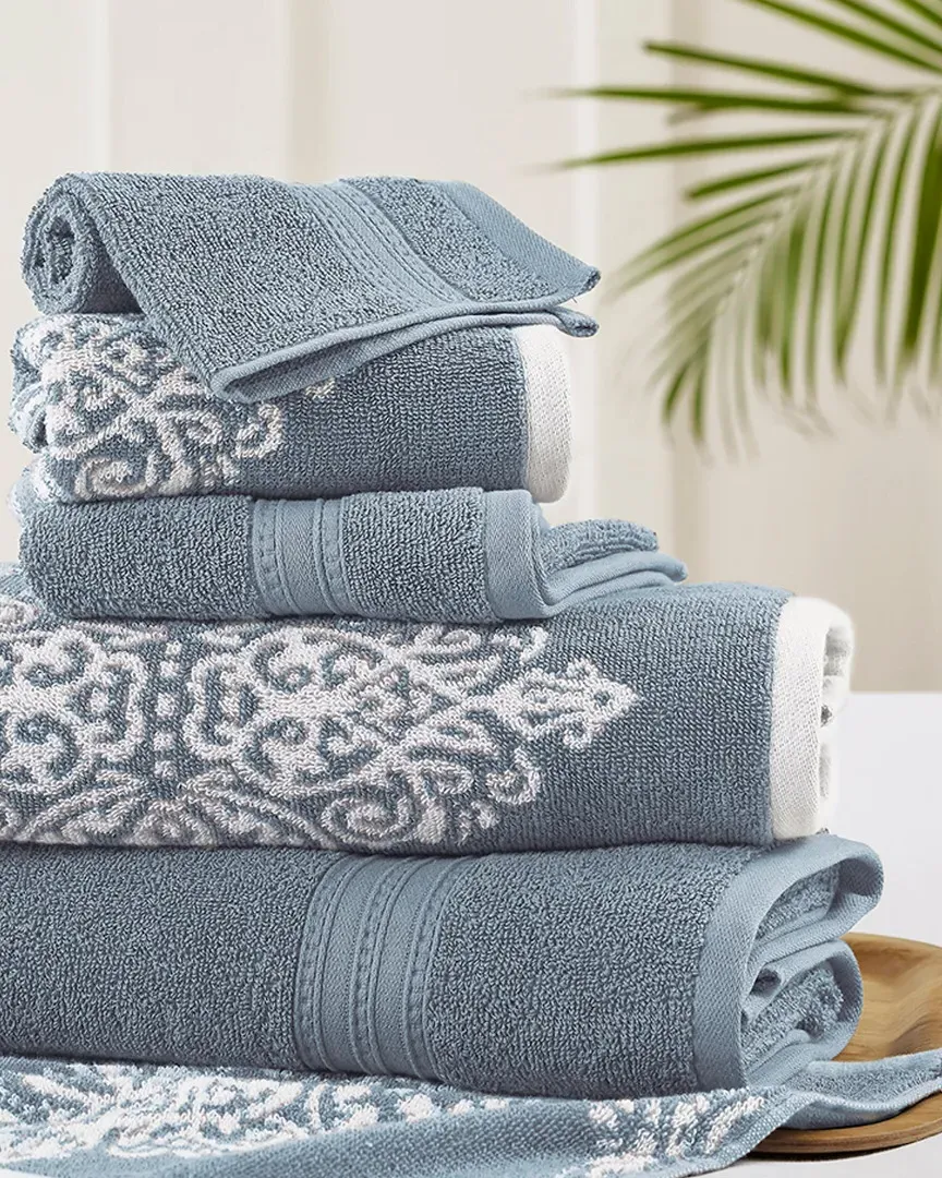 Artesia 6pc Reversible Yarn Dyed Jacquard Towel Set - Sterling Blue