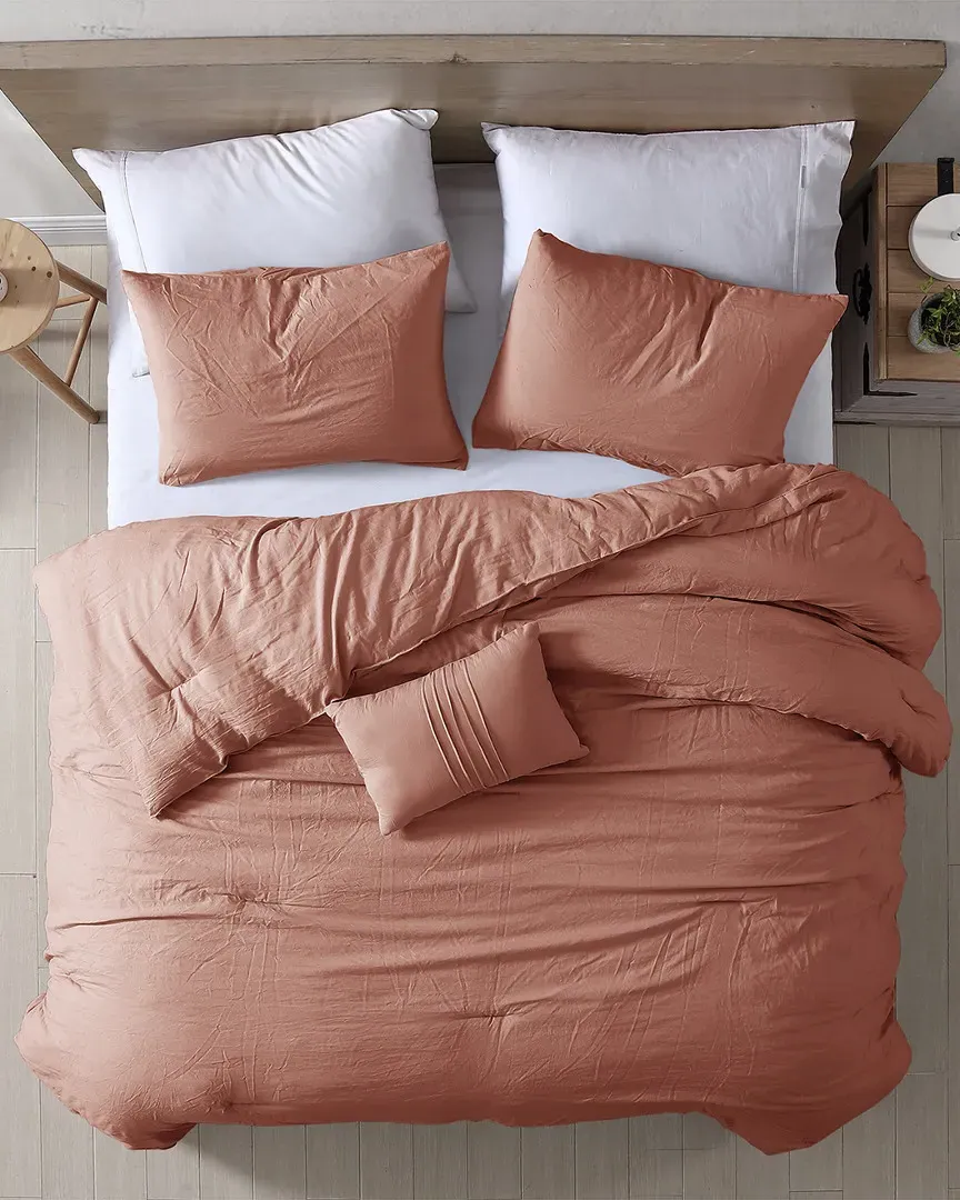 Beck 4-Piece Comforter Set - Dark Rose, Microfiber