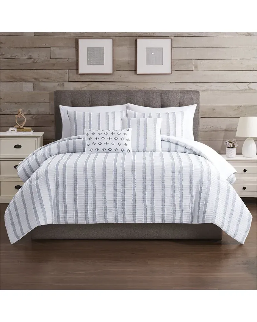 Bianca Jacquard Comforter Set - White, Microfiber image