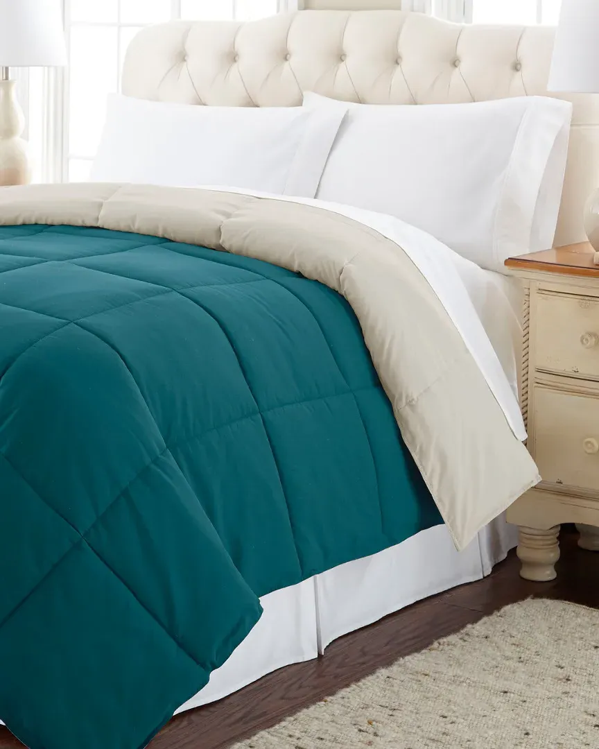 California King Reversible Comforter - Blue, Microfiber