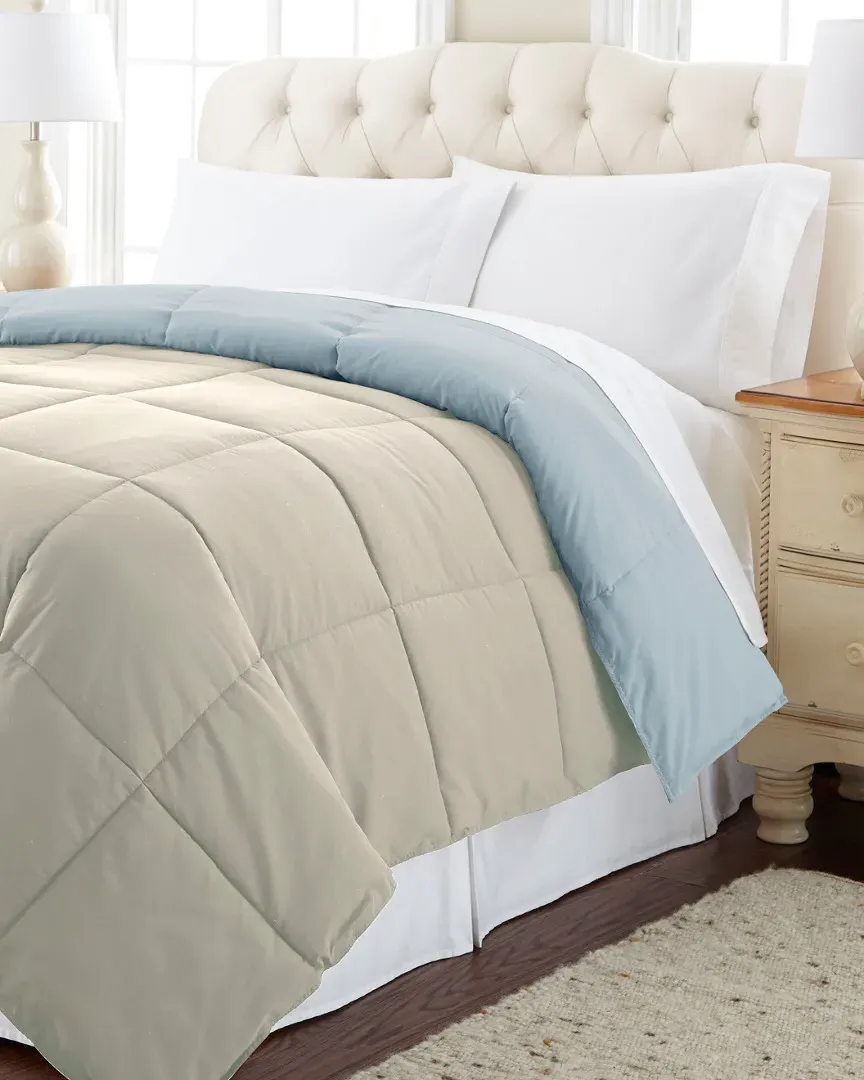 California King Reversible Comforter - Dusty Blue, Microfiber