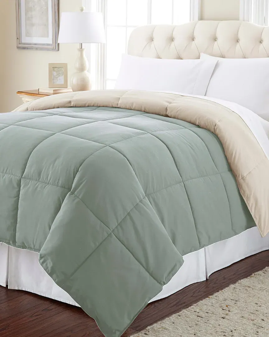 California King Reversible Comforter - Sage, Microfiber