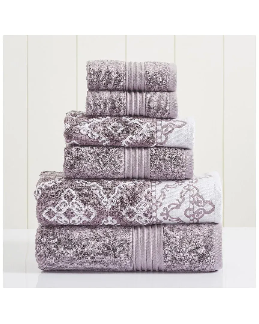 Charlize 6-Piece Jacquard Towel Set - Orchid, Cotton image