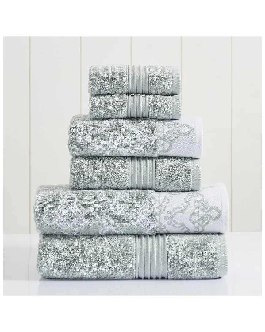 Charlize 6-Piece Jacquard Towel Set - Sage, Cotton