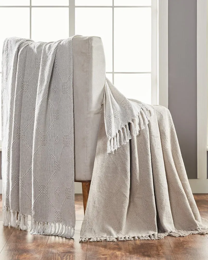 Chester Set of 2 Cotton Throws - Grey image