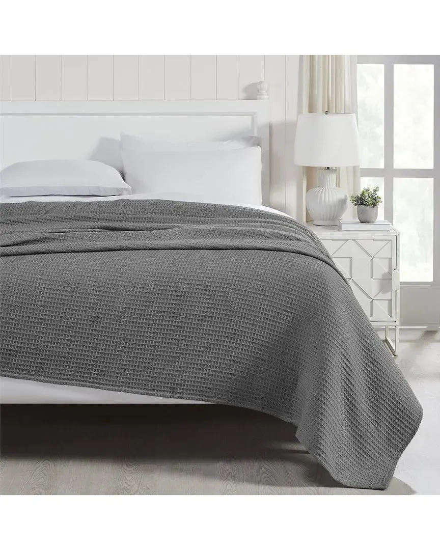 Cotton Waffle Thermal Blanket - Dark Gray