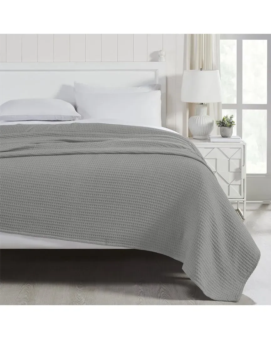 Cotton Waffle Thermal Blanket - Light Grey