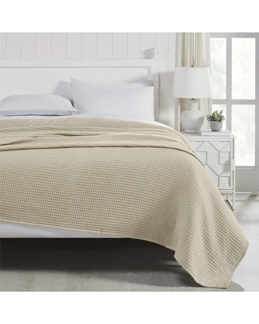 Cotton Waffle Thermal Blanket - Taupe